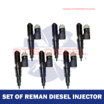 EX631011 – SET OF PREMIUM REMAN DIESEL INJECTORS JOHN DEERE -DIESEL INJECTOR SLEEVE INCLUDED – $2,100.00+$1,200.00 CORE CHARGE FREE SHIPPING IN ALL ORDERS